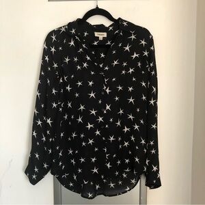 L’Agences Silk Star Print Button-down Shirt